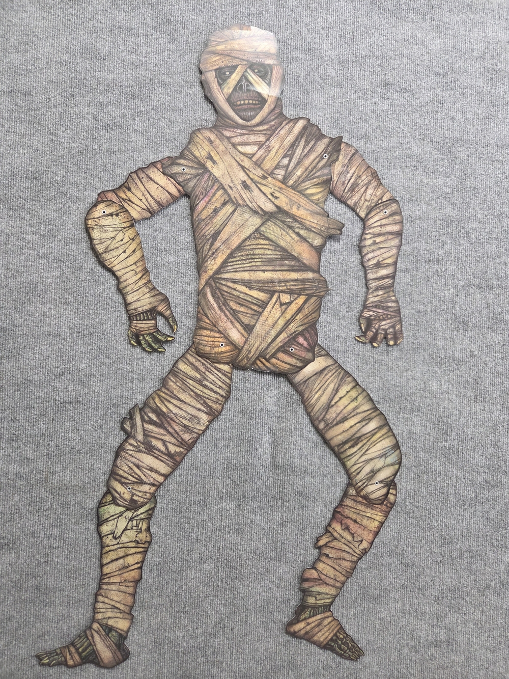 Vintage 1995 Beistle Halloween Jointed Mummy Zombie Cut Out Poseable 41"